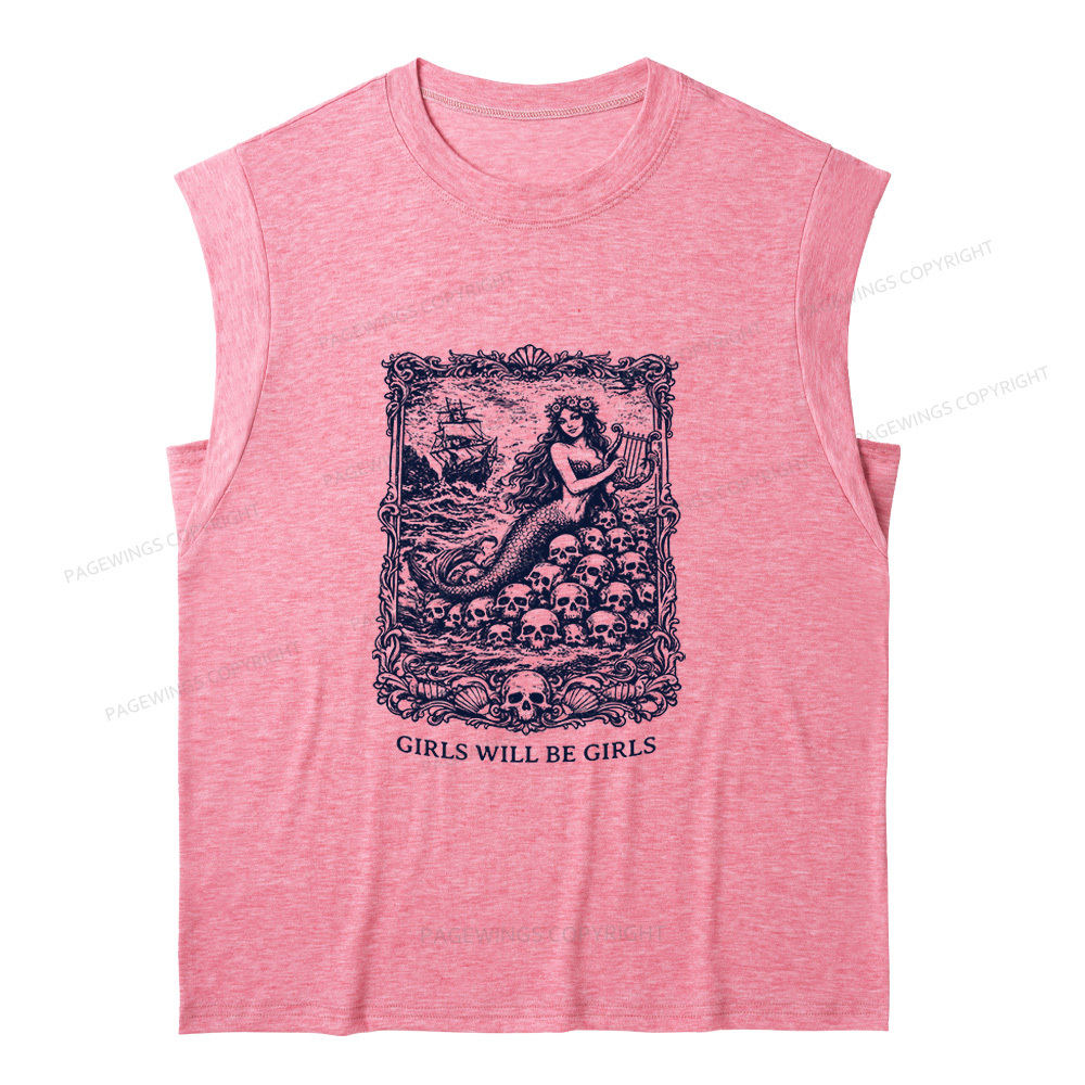 Pagewings Girls Will Be Girls 15607 Bookish Women's Heather Tank Top