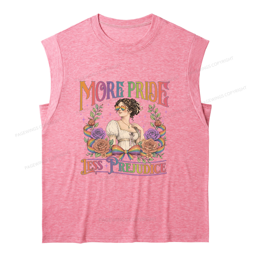 Pagewings More Pride Less Prejudice 15725 Bookish Women's Heather Tank Top
