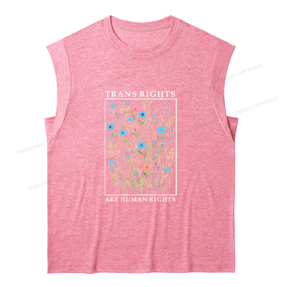 Pagewings Trans Rights Are Human Rights 15266 Bookish Women's Heather Tank Top