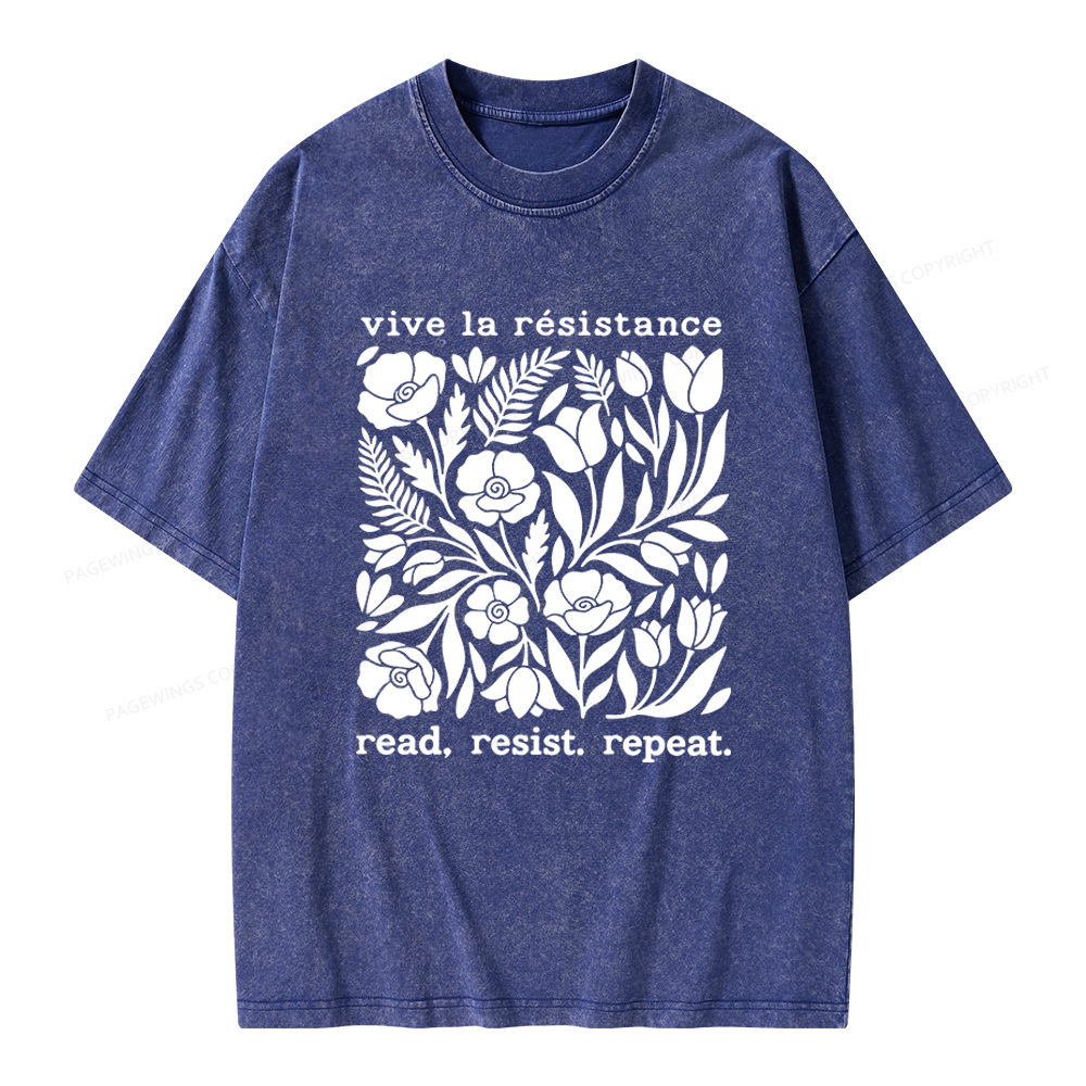 Pagewings Read Resist Repeat Unisex Washed T-shirt