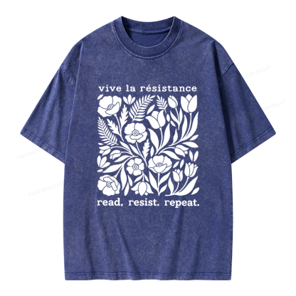 Pagewings Read Resist Repeat Unisex Washed T-shirt
