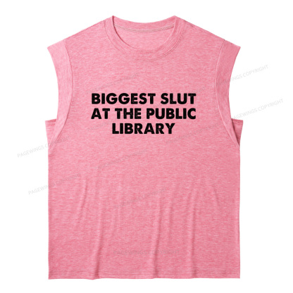 Pagewings Biggest Slut At The Public Library 13016 Bookish Women's Heather Tank Top
