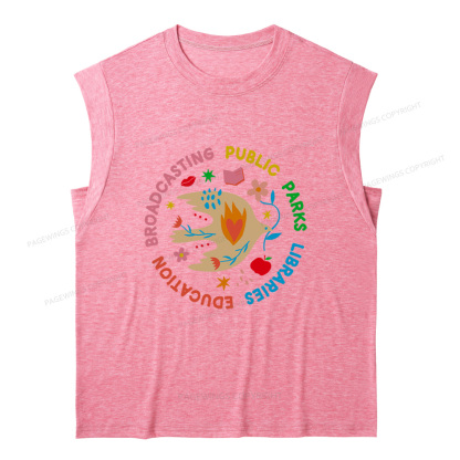 Pagewings Public Parks Libraries Education Broadcasting 12611 Bookish Women's Heather Tank Top