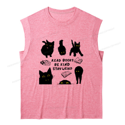 Pagewings Read Books Be Kind Stay Weird 12963 Bookish Women's Heather Tank Top