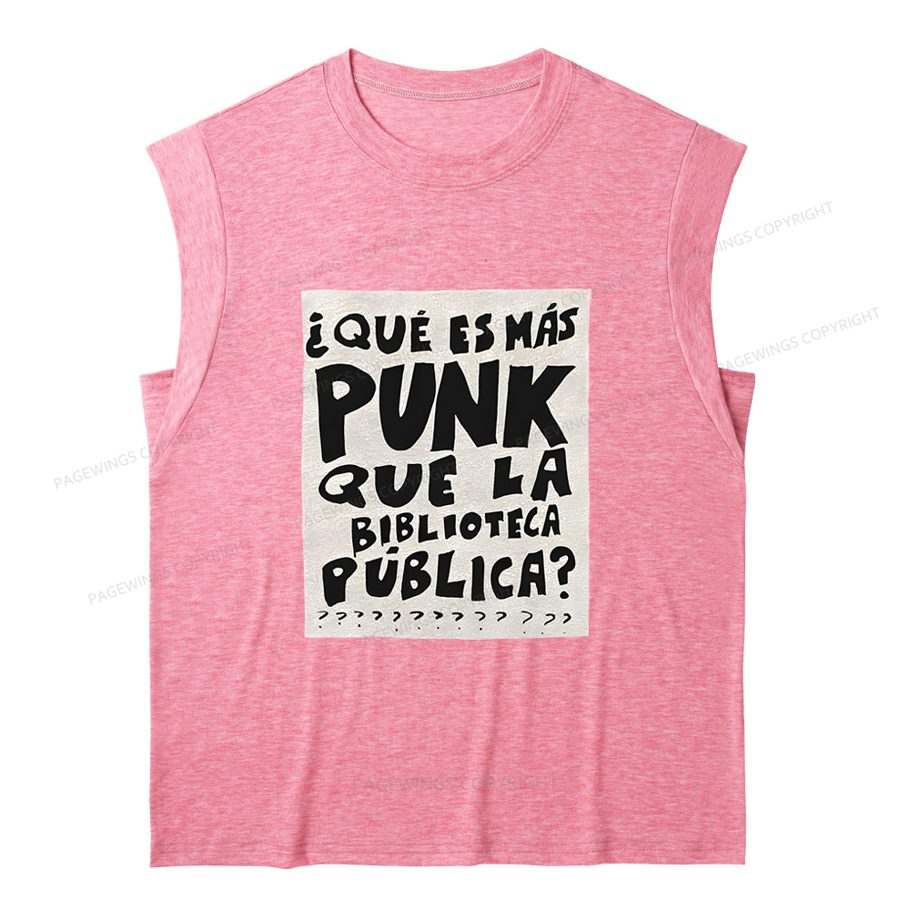Pagewings What's More Punk Than The Public Library 12662 Bookish Women's Heather Tank Top