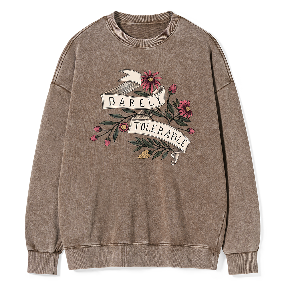 Pagewings Barely Tolerable16238 Read Unisex Washed Sweatshirt
