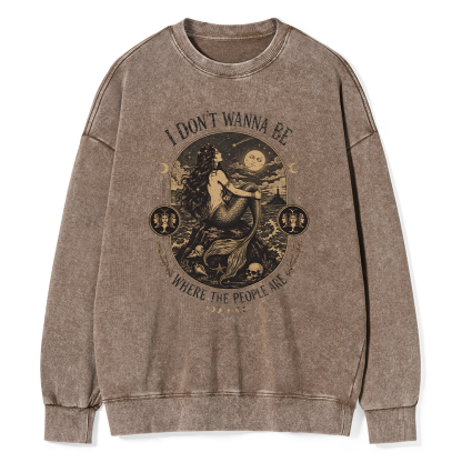 Pagewings I Don't Wanna Be Where The People Are16377 Read Unisex Washed Sweatshirt