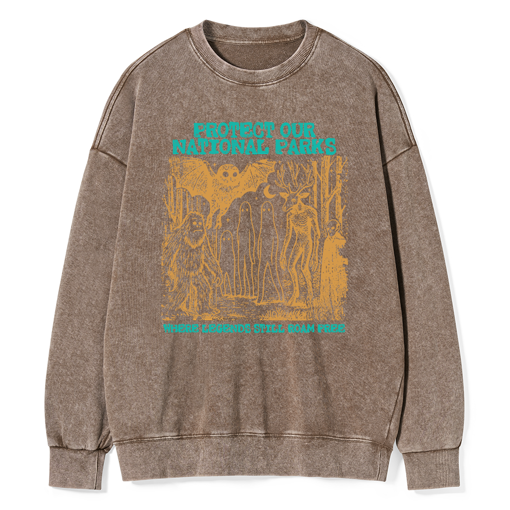 Pagewings Protect Our Parks16403 Read Unisex Washed Sweatshirt