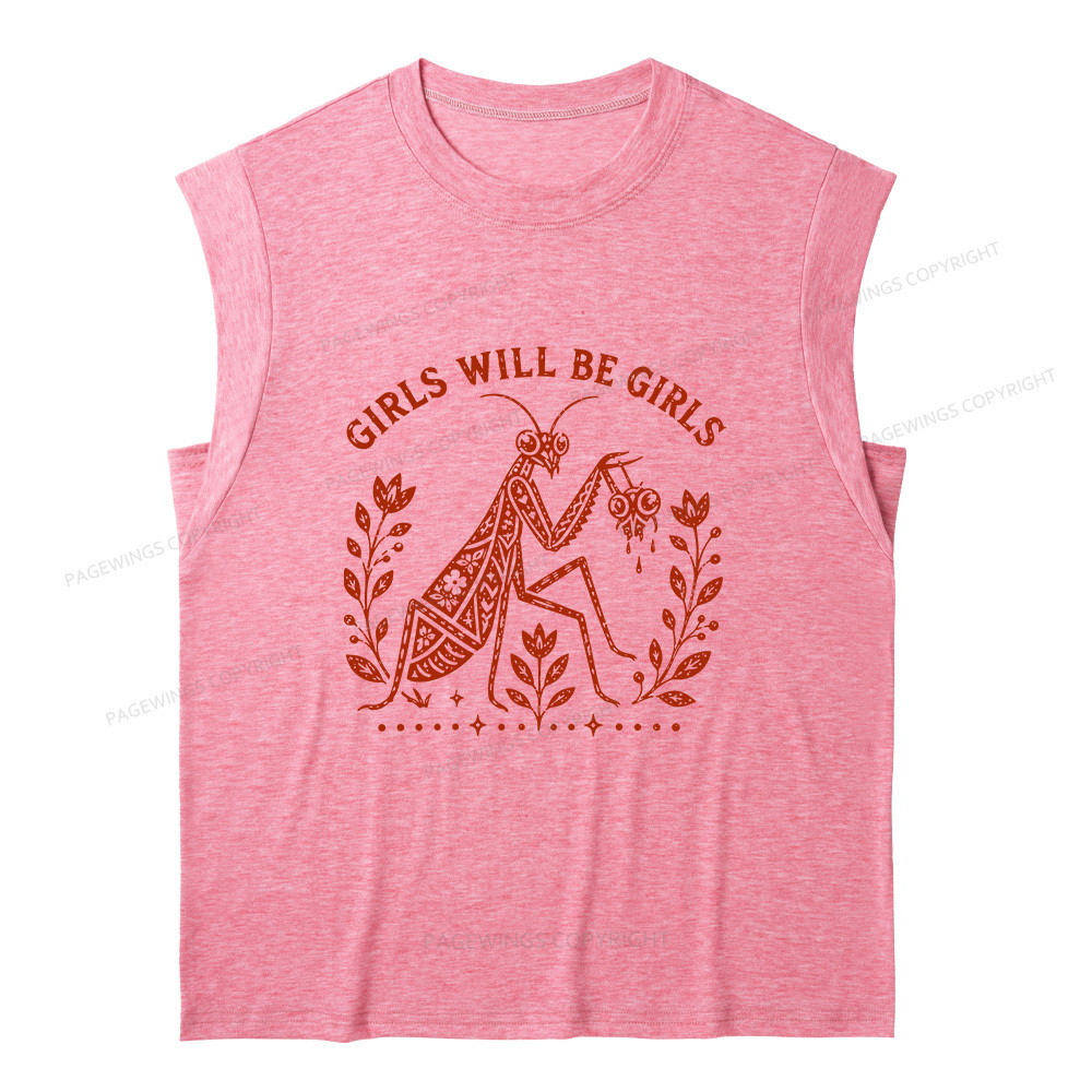 Pagewing Girls Will Be Girls16300 Bookish Women's Heather Tank Top