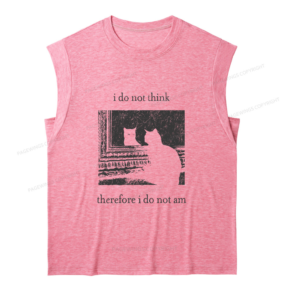Pagewings I Do Not Think Therefore I Do Not Am13719 Bookish Women's Heather Tank Top