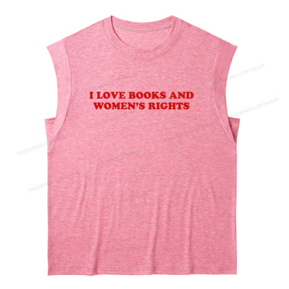 Pagewings I Love Books And Women's Rights14200 Bookish Women's Heather Tank Top