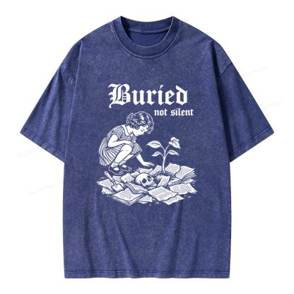 Pagewings Buried Not Silent Unisex Washed T-shirt