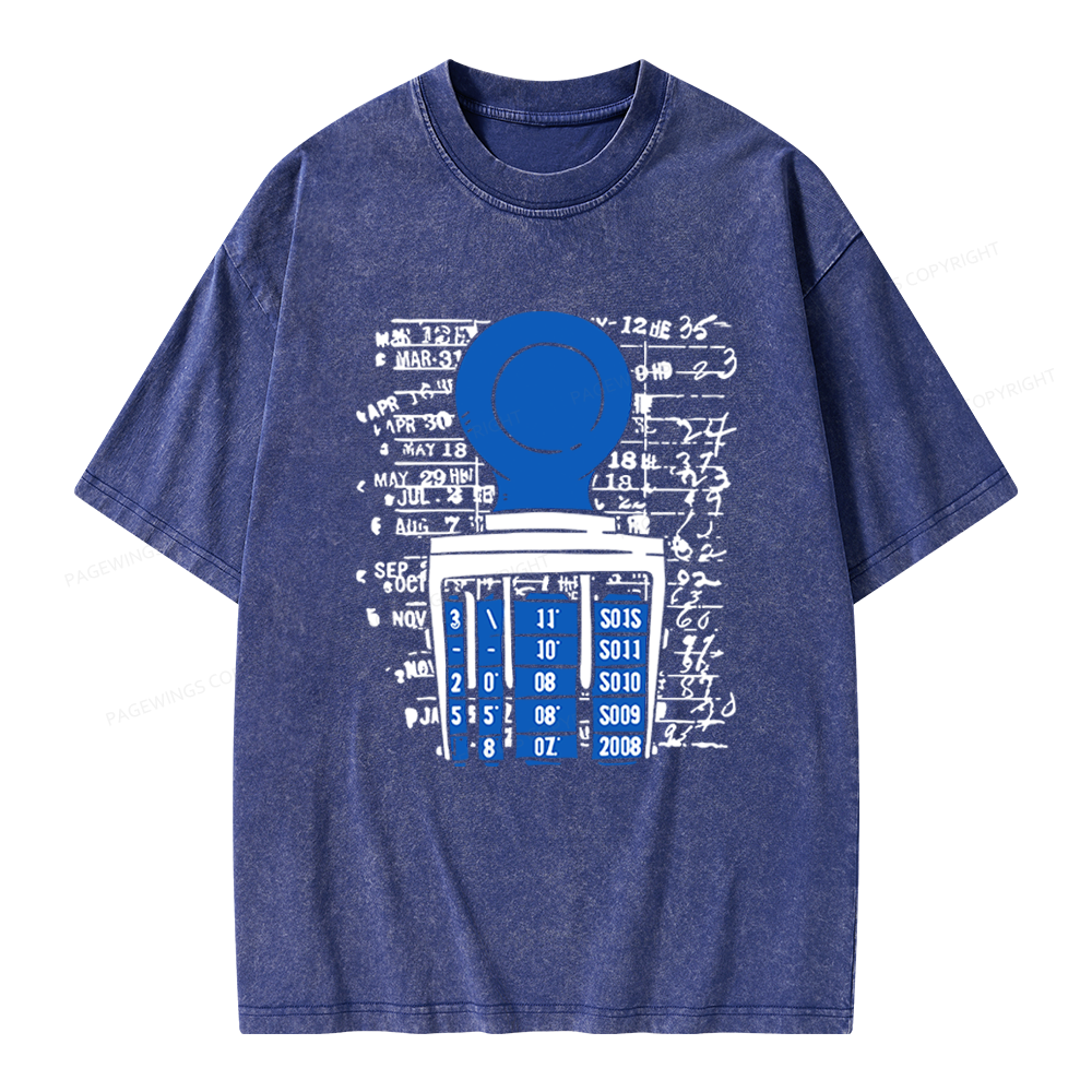 Pagewings Books Library Stamp Unisex Washed T-shirt