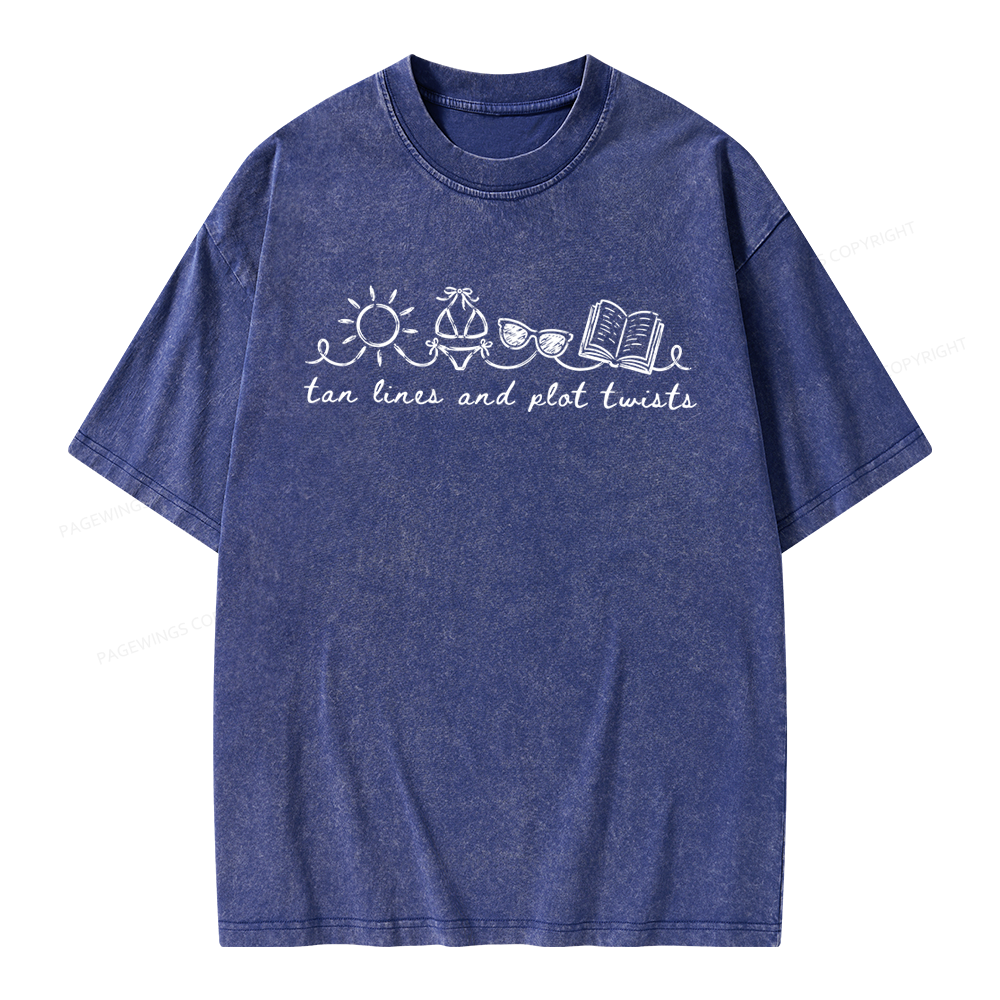 Pagewings Summer Reading Unisex Washed T-shirt