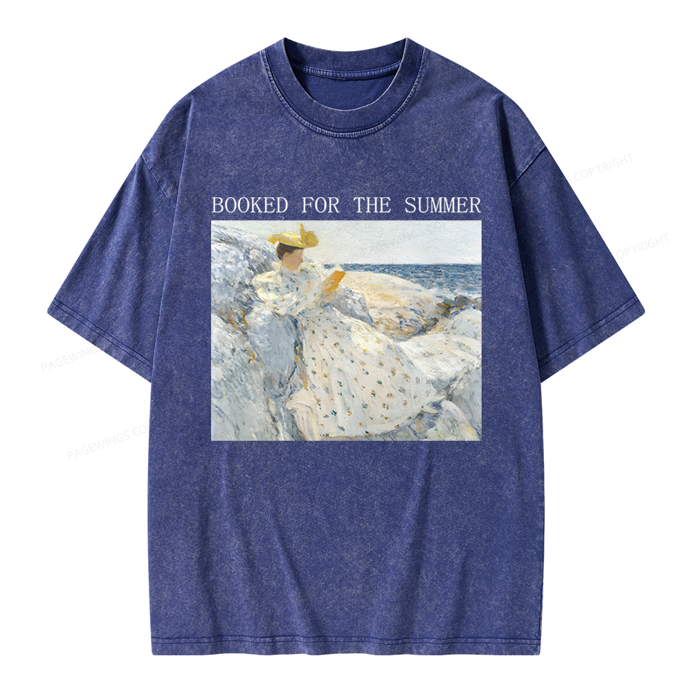 Pagewings Booked for the Summer Unisex Washed T-shirt