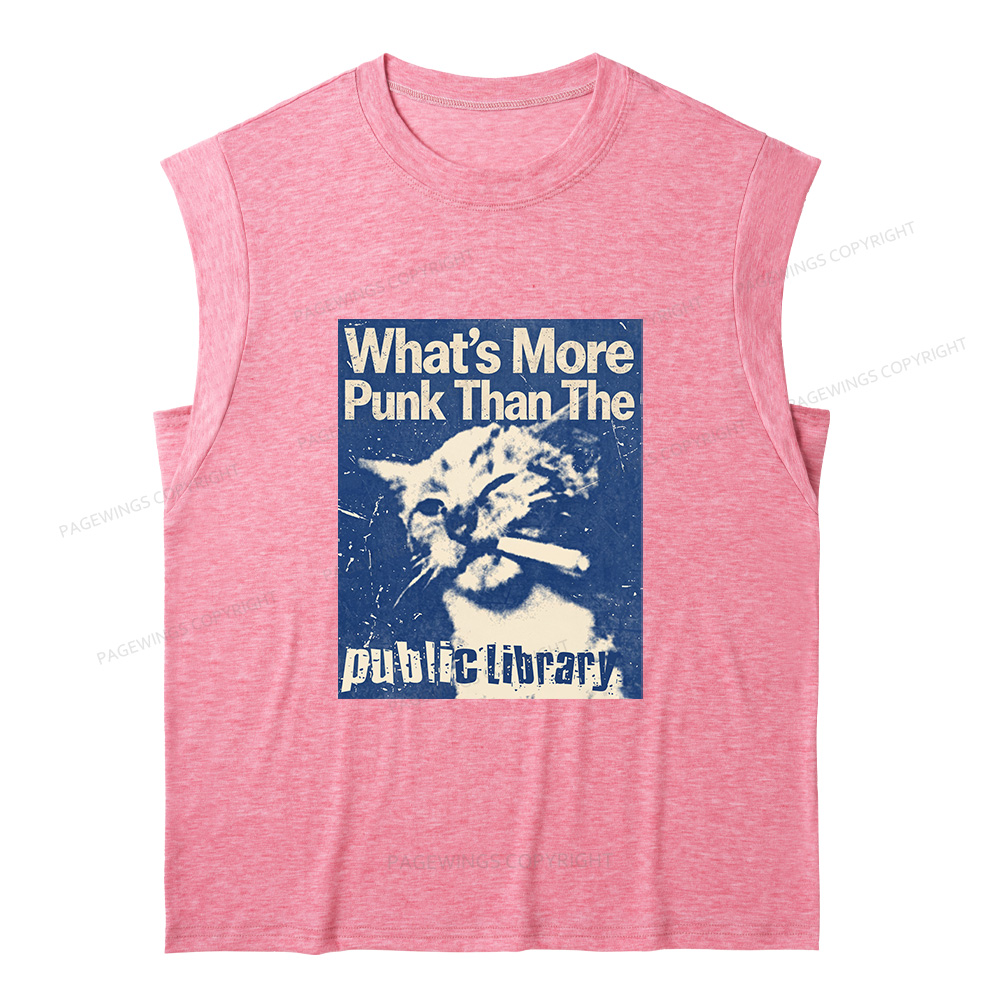Pagewings What's More Punk Than The Public Library15772 Bookish Women's Heather Tank Top