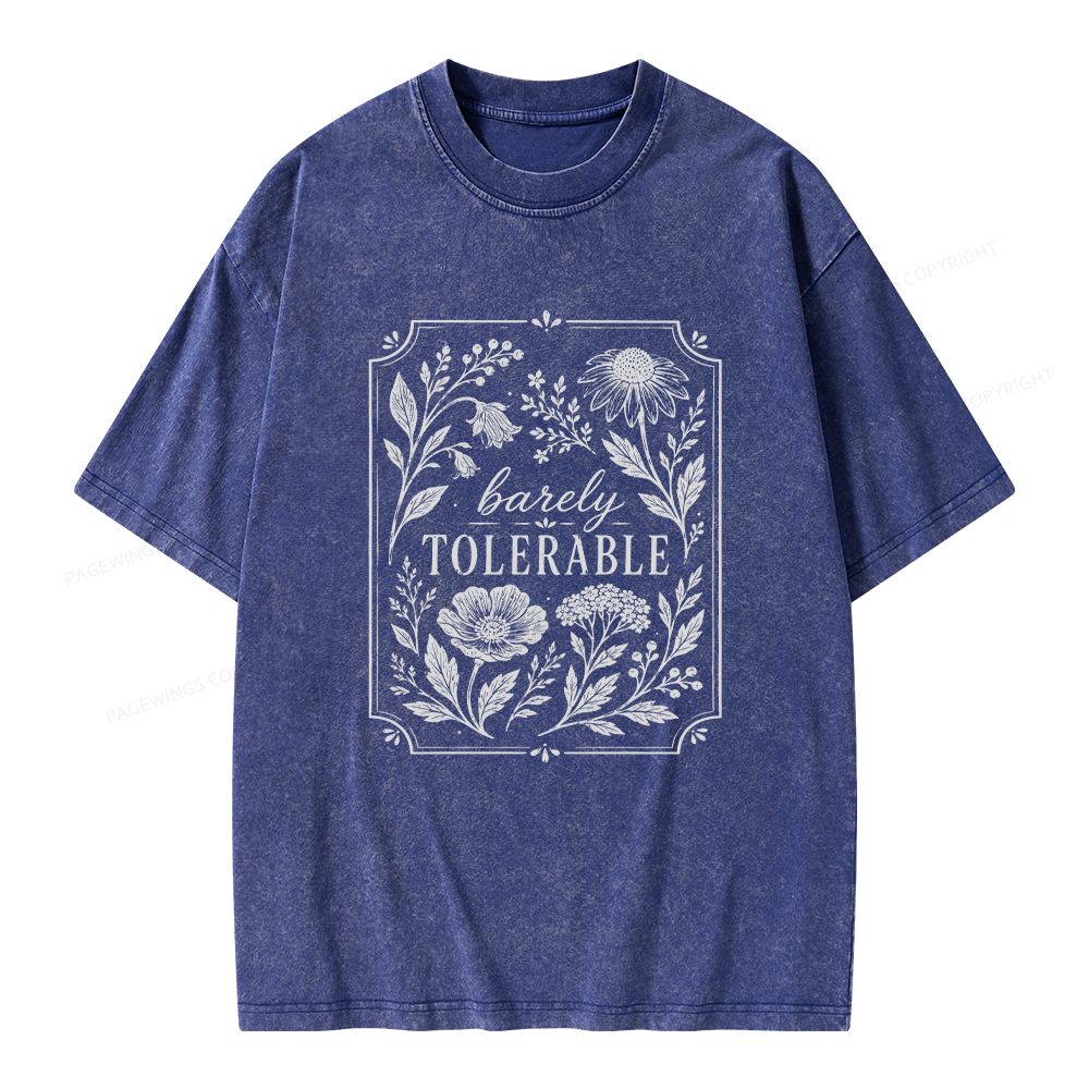Pagewings Barely Tolerable Unisex Washed T-shirt