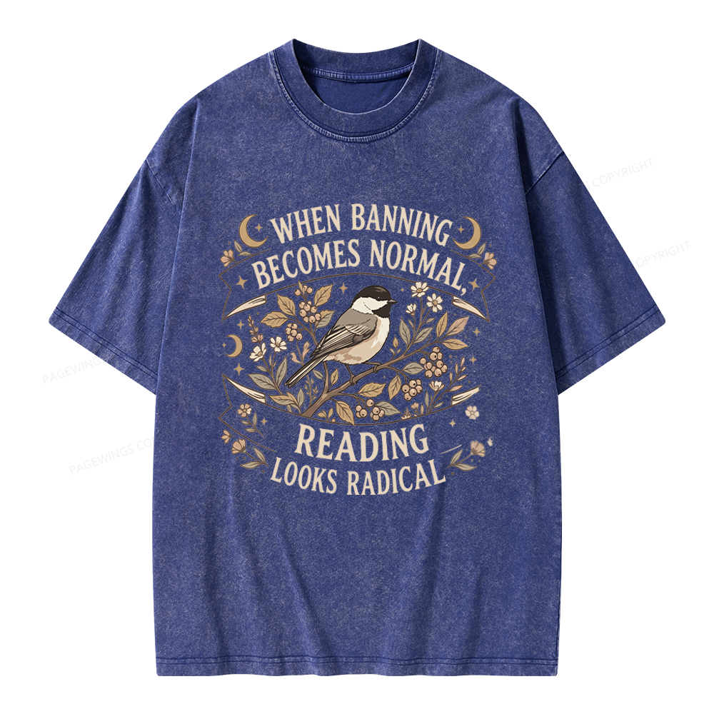 Pagewings Reading Looks Radical Unisex Washed T-shirt
