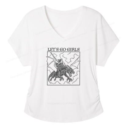Pagewing Let's Go Girls16145 Soft Women's Modal V-neck T-shirt