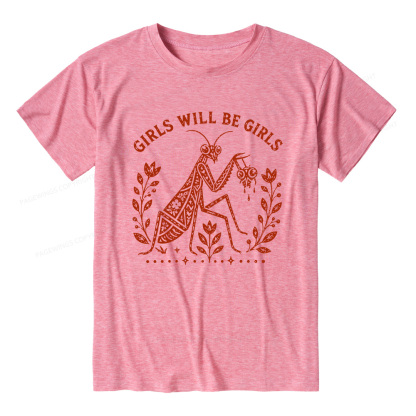 Pagewing Girls Will Be Girls16300 Bookish Unisex Heather T-Shirt