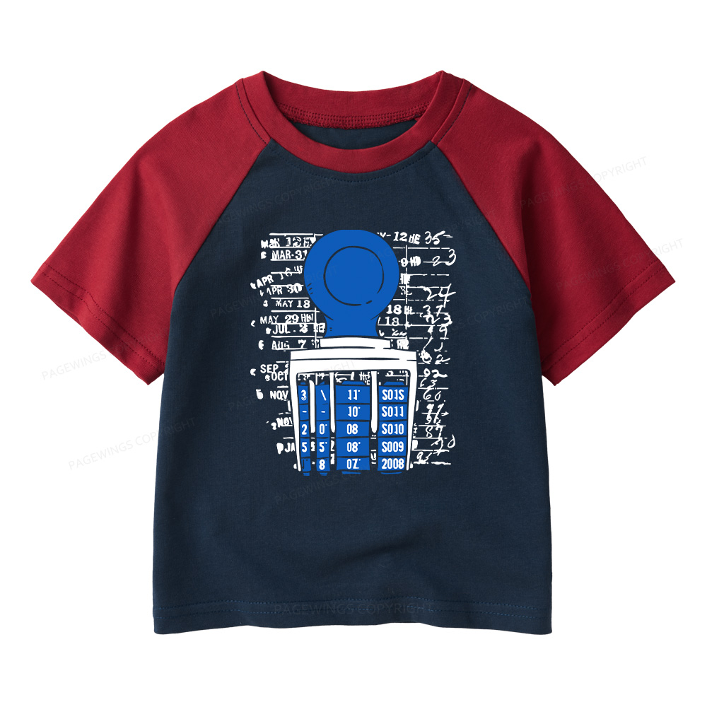 Pagewings Books Library Stamp16436 Kids Raglan T-shirt