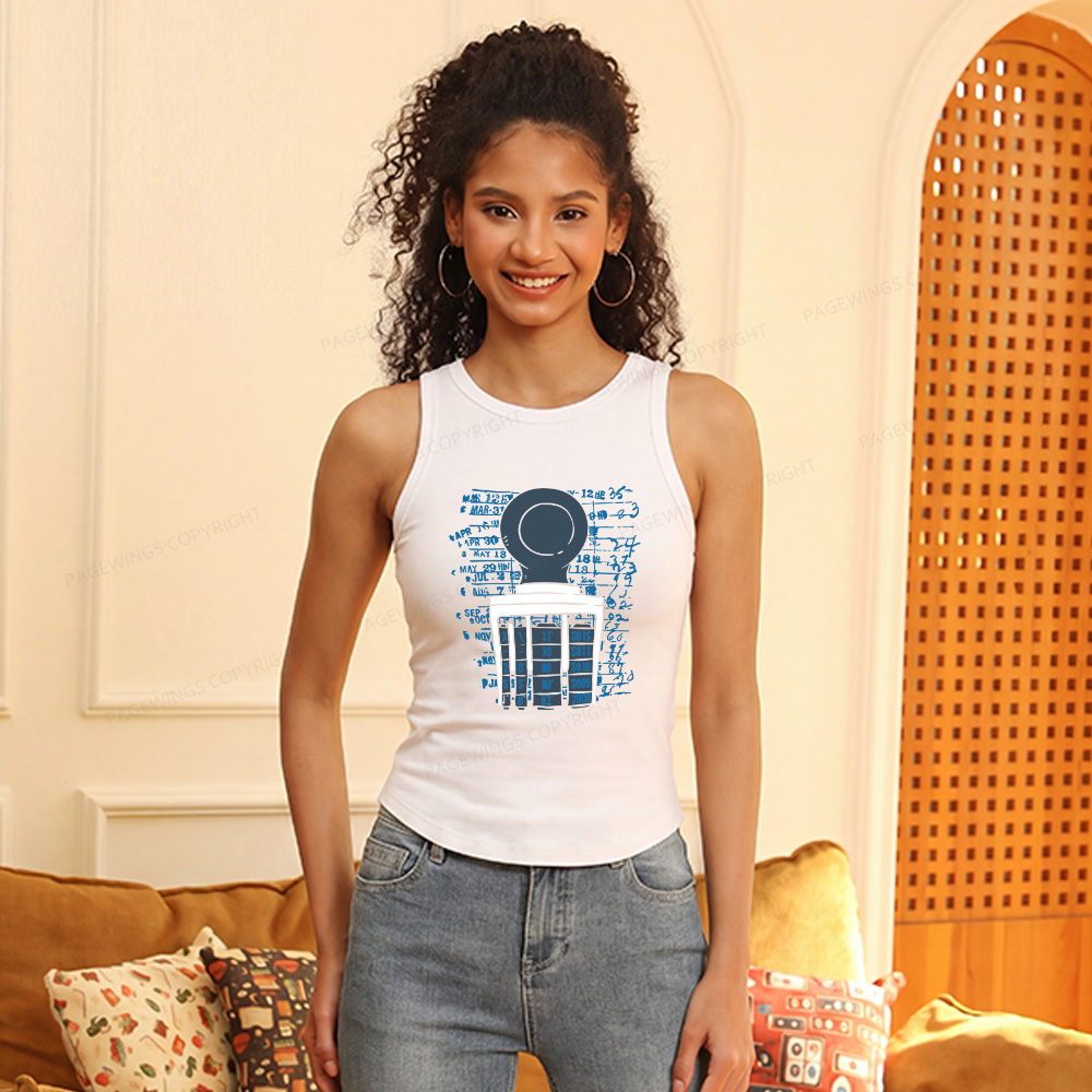Pagewings Books Library Stamp16436 Women's Fitted Tank Top