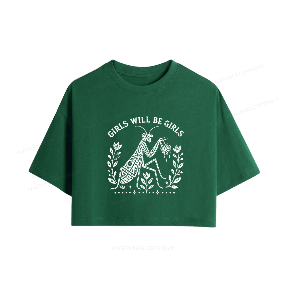 Pagewing Girls Will Be Girls16300 Book Women Crop Tops