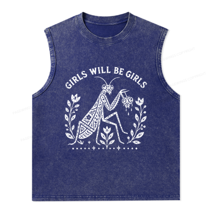 Pagewing Girls Will Be Girls16300 Bookish Unisex Washed Tank Top