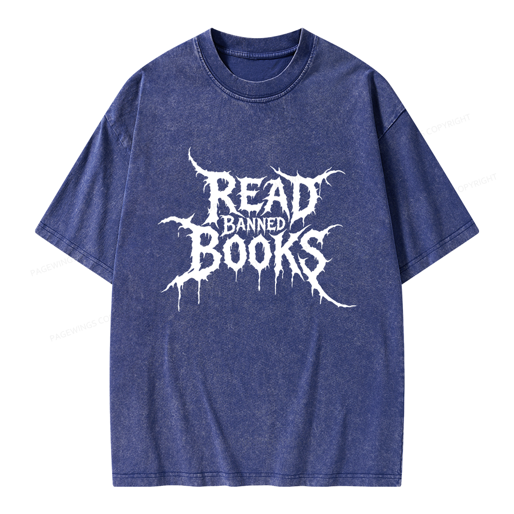 Pagewings Read Banned Books Unisex Washed T-shirt
