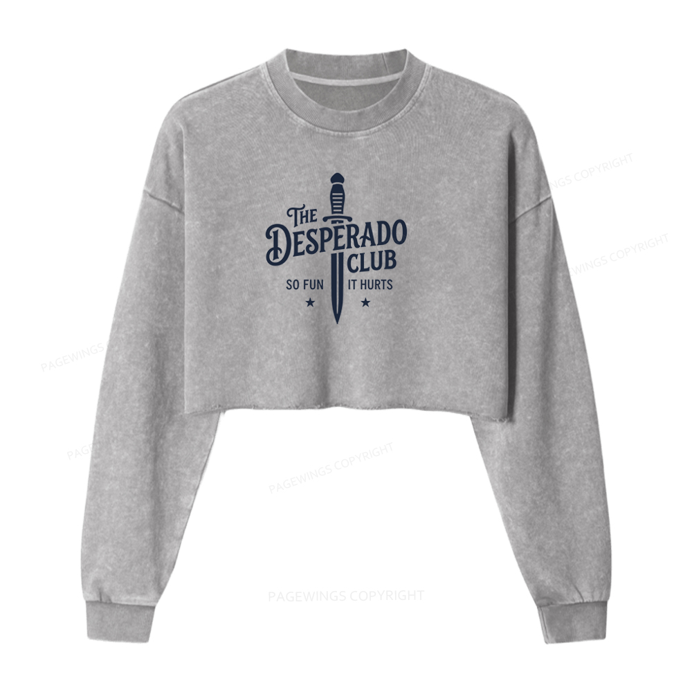 Pagewings Sci Fi 16423 Bookish Washed Crop Sweatshirt