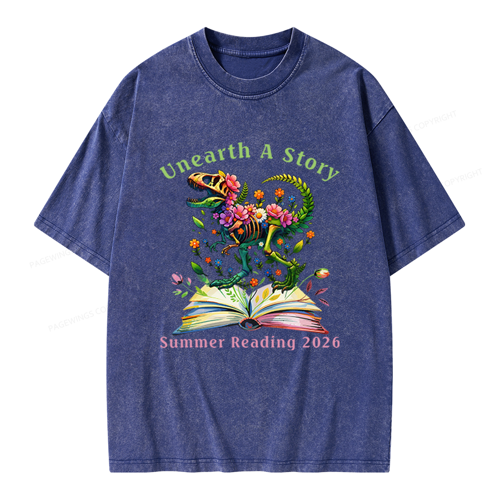 Pagewings Summer Reading 2026 Unisex Washed T-shirt