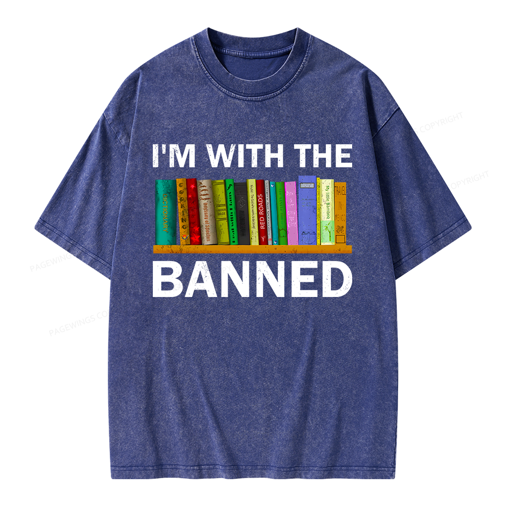 Pagewings I'm With The Banned Unisex Washed T-shirt