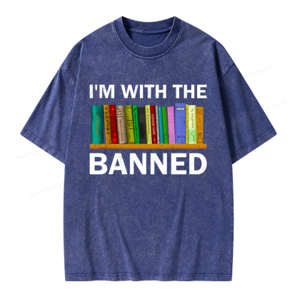 Pagewings I'm With The Banned Unisex Washed T-shirt