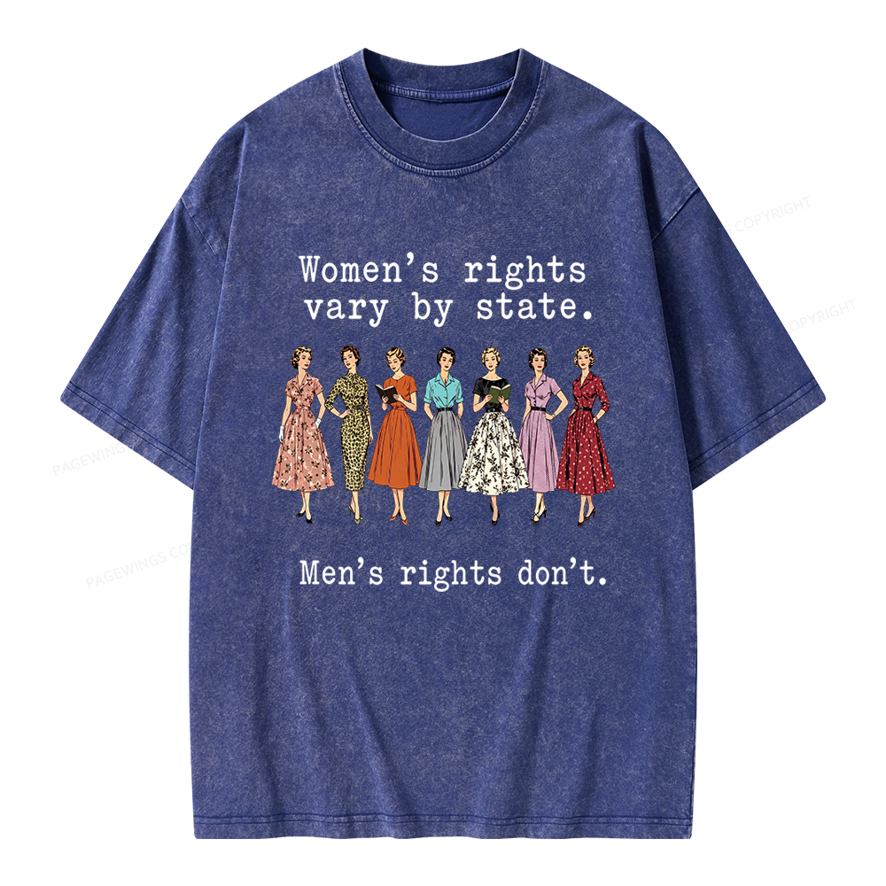 Pagewings Women's Rights Vary By State Unisex Washed T-shirt