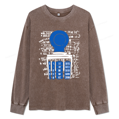 Pagewings Books Library Stamp Unisex Washed Long Sleeve T-shirt