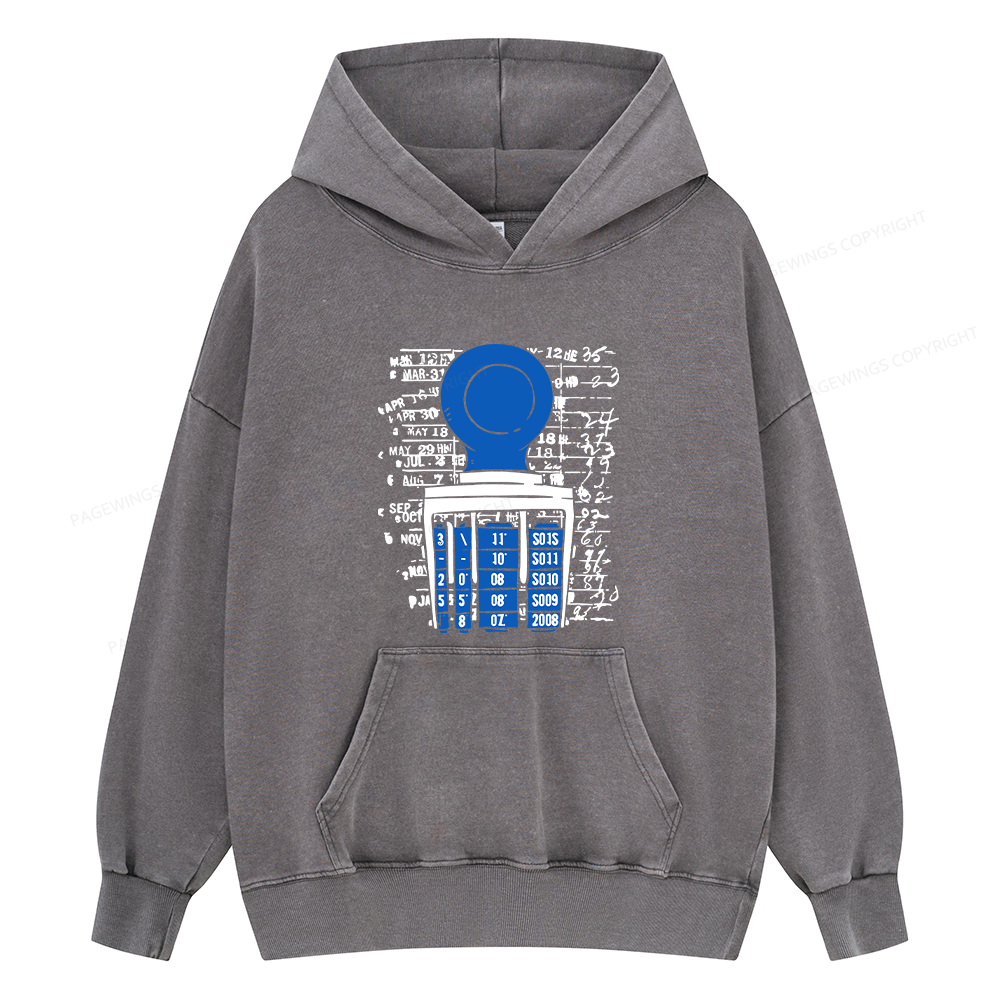 Pagewings Books Library Stamp Unisex Washed Hoodie