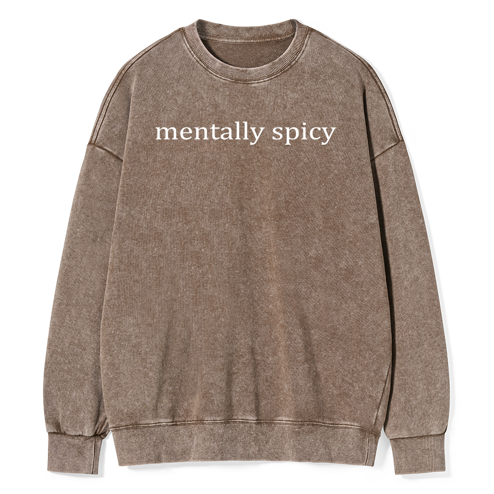 Pagewings Mentally Spicy Unisex Washed Sweatshirt