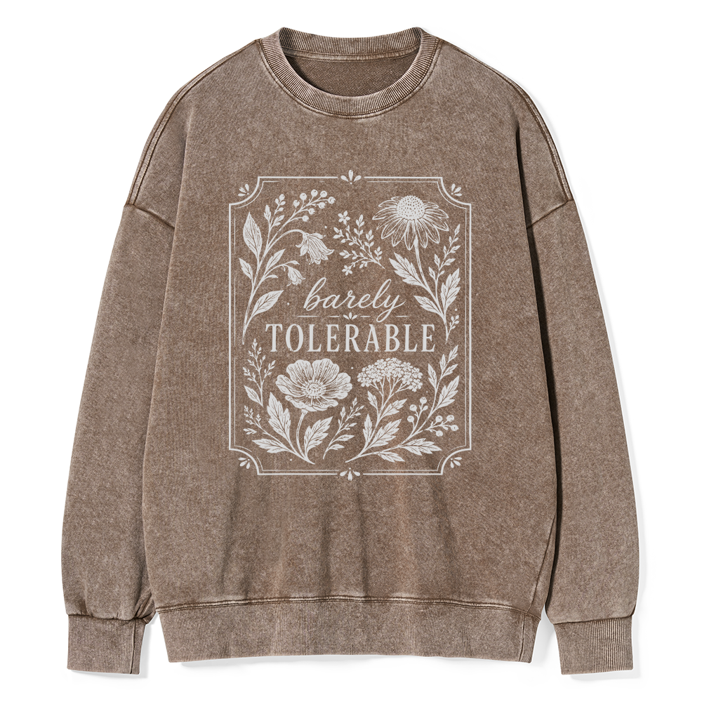 Pagewings Barely Tolerable Unisex Washed Sweatshirt