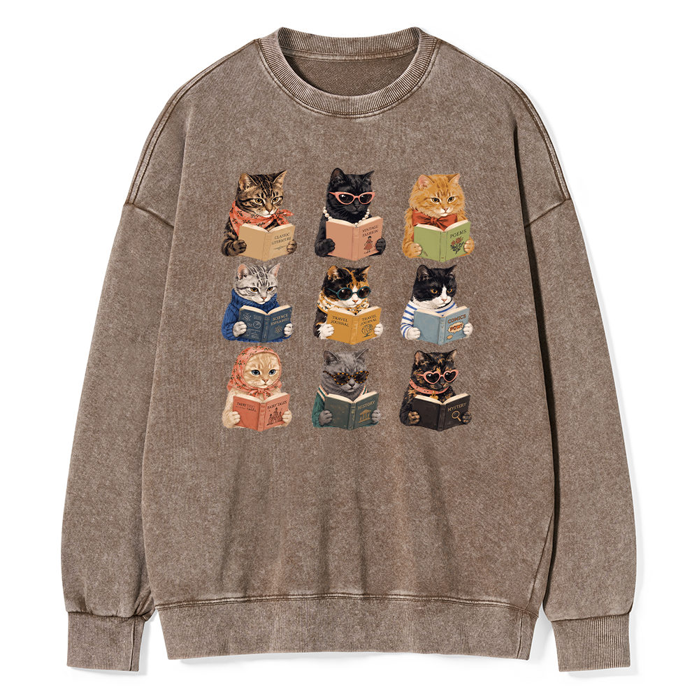 Pagewings Fashion Book Lover Unisex Washed Sweatshirt