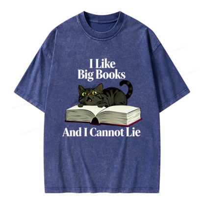 Pagewings I Like Big Books Unisex Washed T-shirt