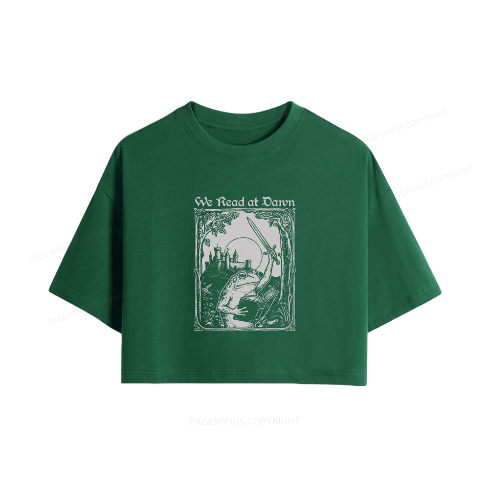 Pagewings We Read at Dawn Book Women Crop Tops