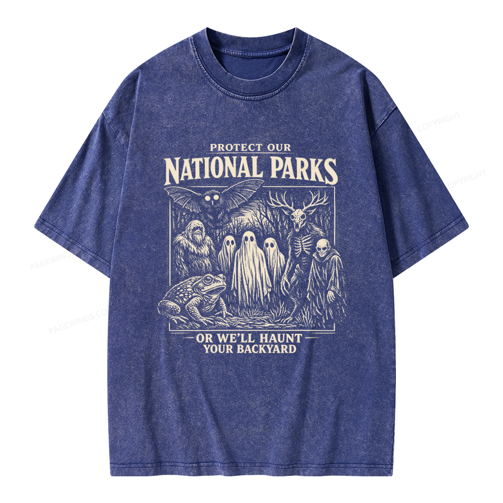 Pagewings Protect Our National Parks Unisex Washed T-shirt
