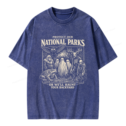 Pagewings Protect Our National Parks Unisex Washed T-shirt