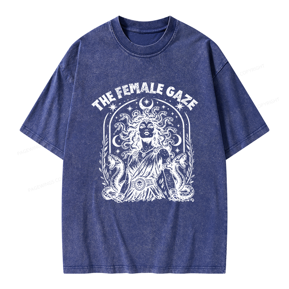 Pagewings Vintage Medusa Feminist Unisex Washed T-shirt
