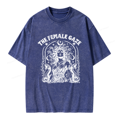 Pagewings Vintage Medusa Feminist Unisex Washed T-shirt