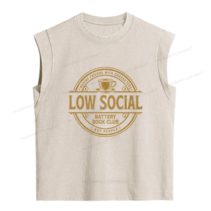 Pagewing Anti Social Book Club Women's Washed Tank Top