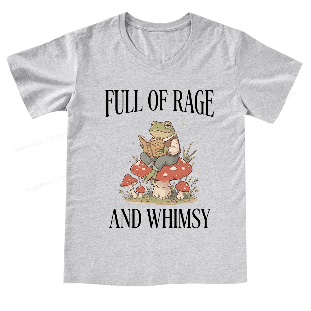 Pagewings Full of Rage and Whimsy V-neck T-shirt