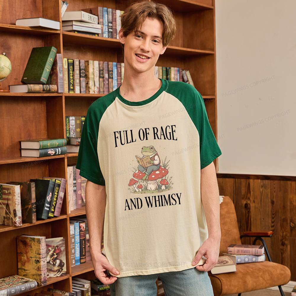 Pagewings Full of Rage and Whimsy Raglan T-shirt
