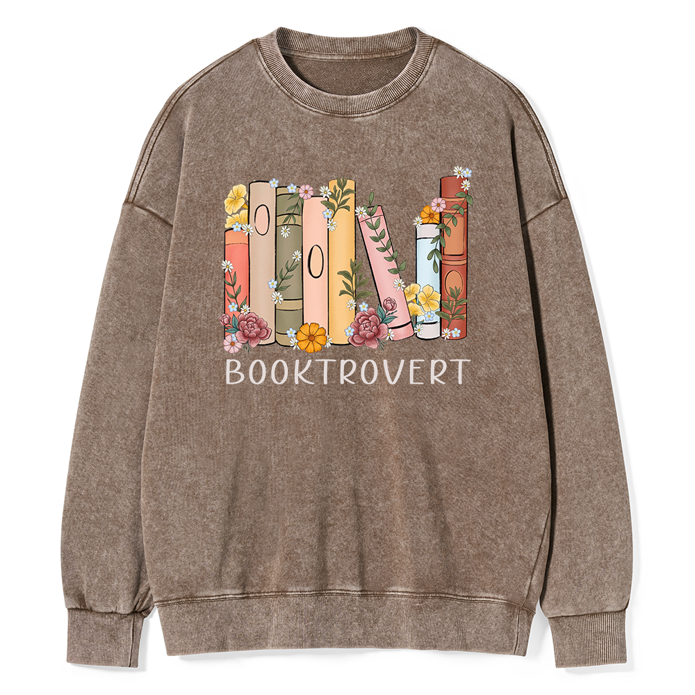 Pagewing Booktrovert Unisex Washed Sweatshirt