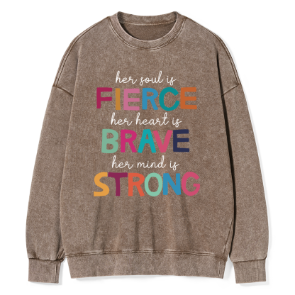 Pagewings Her Soul Is Fierce Unisex Washed Sweatshirt